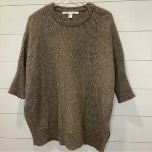 Max Studio Wool Yak Hair Oversized Poncho Pullover Sweater Womens Size Medium